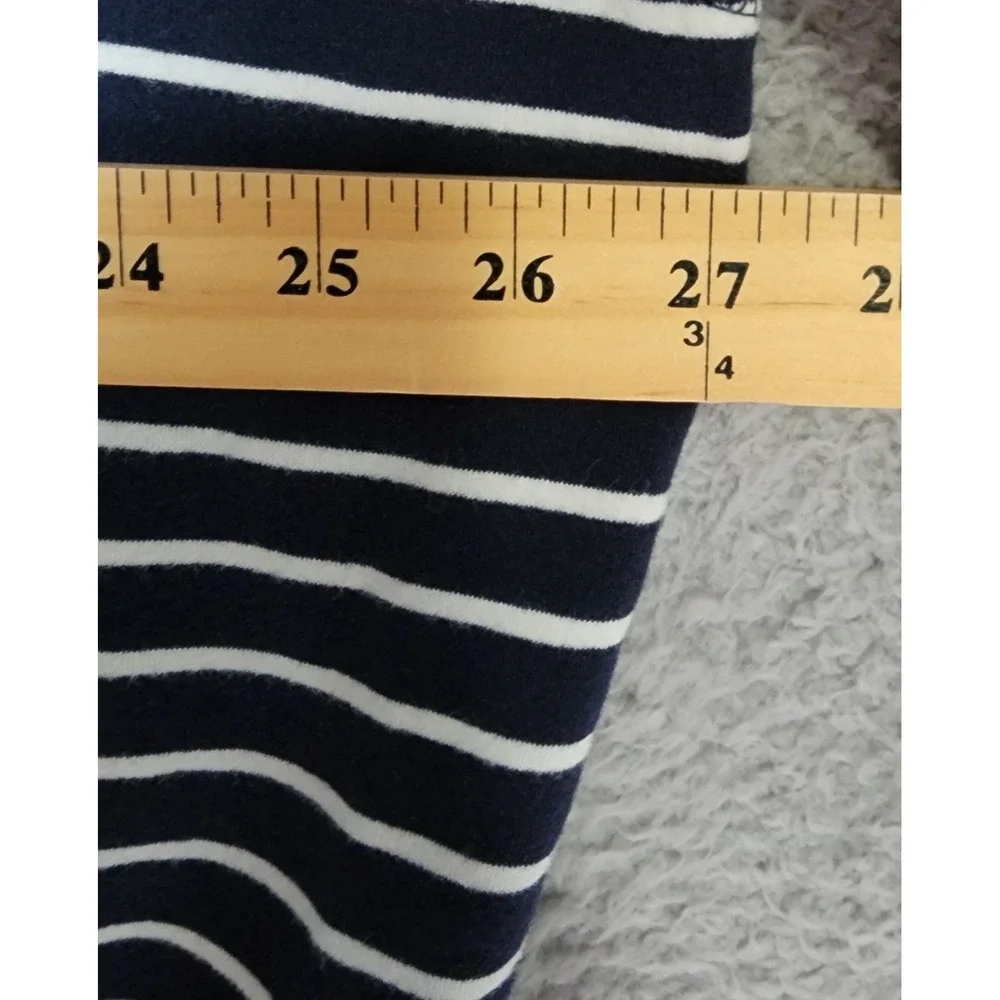 L.L. Bean Snap Front Hoodie Women 3X Blue White Striped Cotton Blend 502733 - Picture 7 of 11
